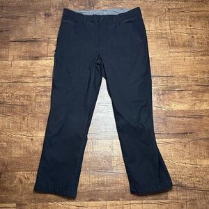 Eddie Bauer Fleece-Lined Tech Pants Mens 36x30* Black Outdoor Stretch Nylon Work